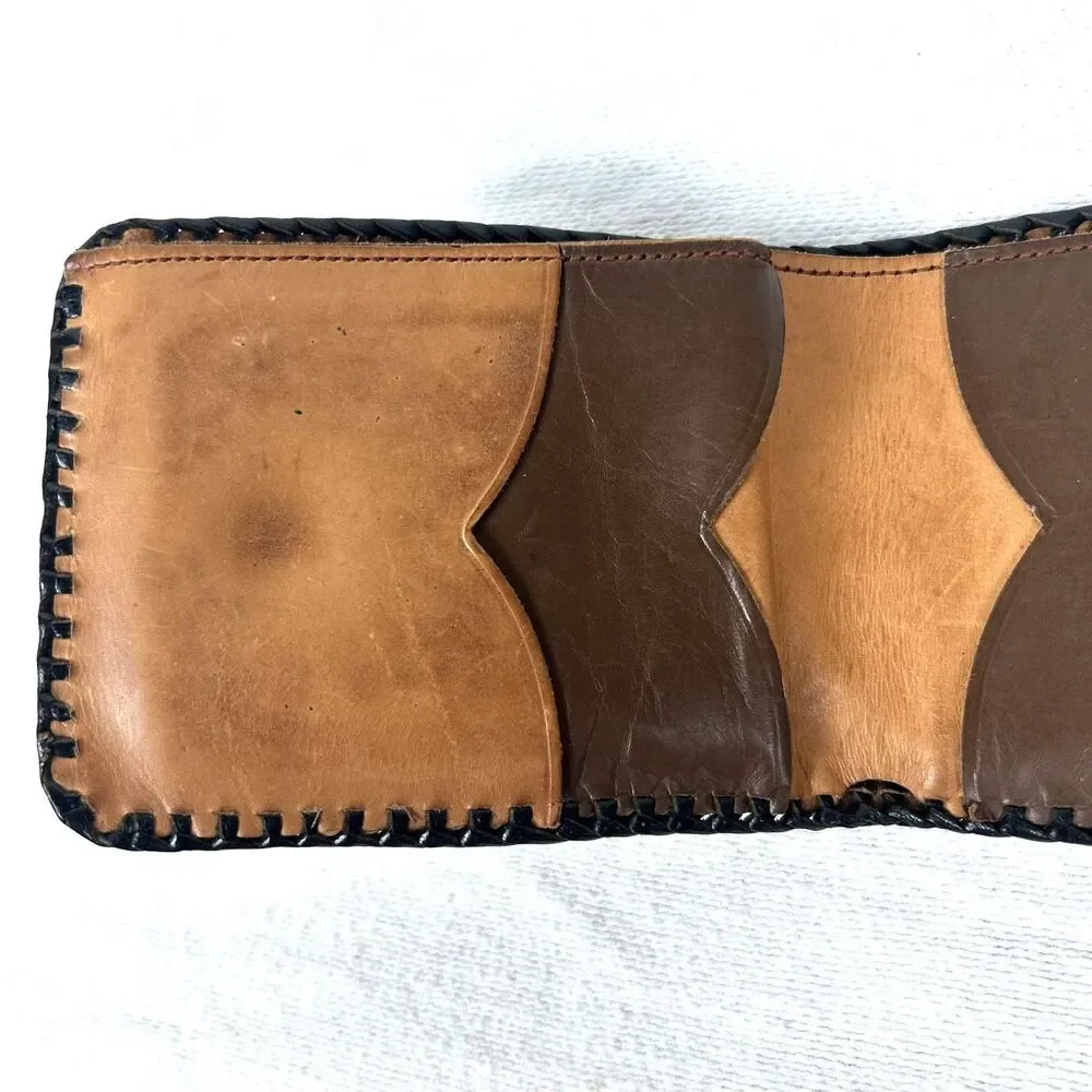 Vintage Hand-Tooled Leather Masonic Past Master Wallet - Blue Lodge